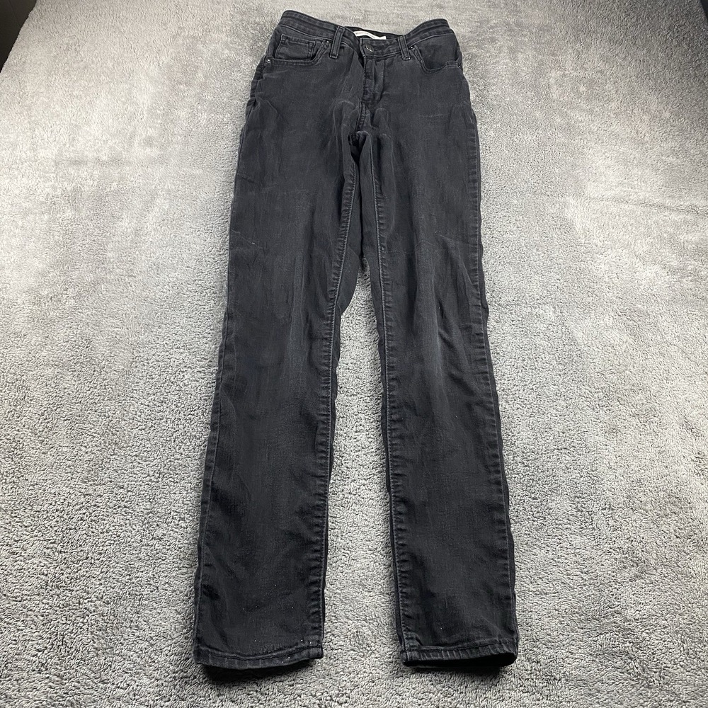 Levis 721 Skinny Jeans Womens 26‎ Black Mid Rise Denim